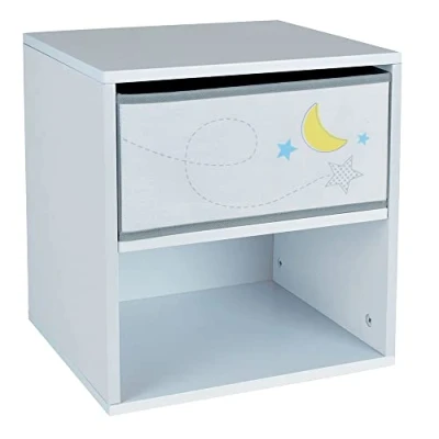Image de Fun House 713038 Espace Chevet/Table de Nuit avec tiroir H.36 X L. 33 P. 30 CM pour Enfant, à partir 2 Ans
