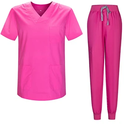 Image de Misemiya Ensemble Uniformes Unisexe Blouse Uniforme Médical avec Haut et Pantalon 817 8316 Small, Rose