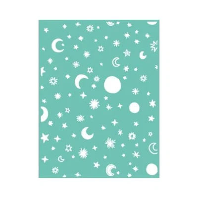 Image de Craftelier Classeur à embosser, motif lunes et étoiles pour scrapbooking travaux manuels, compatible avec Sizzix Big Shot, Shot Plus, Revolution, 15 x 20 cm
