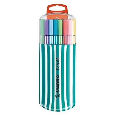 Image de Feutre dessin STABILO Pen 68 Zebrui turquoise x 20 feutres pointe moyenne Coloris assortis
