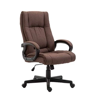 Image de Fauteuil De Bbureau XL Sparta en Tissu I Direction avec Mécanisme D&#039;Inclinaison Chaise Pivotante Poids Admis Max 140 kg, Couleur:Marron