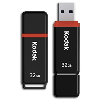 Image de EMTEC Kodak Clé USB 32Go Classic K102 Series Clef Compatibilité Universelle 2.0 Key 54x12x6mm Vitesse de Lecture 15MB/s Max d&#039;Écriture 5MB/s Stick Noir et Rouge