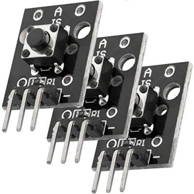 Image de AZDelivery 3 x KY 004 Module de Bouton Poussoir capteur Interrupteur à clé Compatible avec Arduino et Raspberry Pi y Compris Un eBook