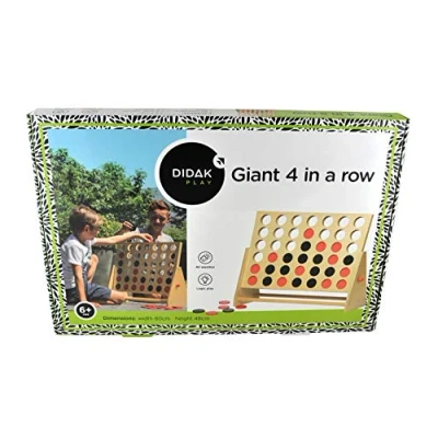 Image de Didak Play Jeu Puissance 4 géant en bois 60x48x22 Jouet pour Extérieur