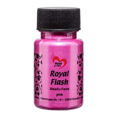 Image de ideen mit herz Royal Flash peinture métallique acrylique brillance métallique, avec de fines particules paillettes séchage rapide à base d&#039;eau 50 ml (fuchsia)