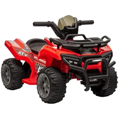 Image de HOMCOM Quad Buggy Voiture électrique Enfant 18 36 Mois 6 V 2 Km/h Max. Rouge