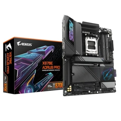 Image de GIGABYTE Carte mère X870E AORUS Pro Prend en Charge Les processeurs AMD Ryzen 9000, VRM numérique 16+2+2 Phases, jusqu&#039;à 8000MHz DDR5 (OC), 3xPCIe 5.0, Wi FI 7, LAN 2.5GbE, USB 4