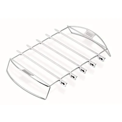 Image de Weber Kit de Piques à Brochettes et Support en Acier Barbecues Q2000 Grands Cuisson Résistant Inoxydable Anti Adhérent Accessoire Barbecue Premium (6606)