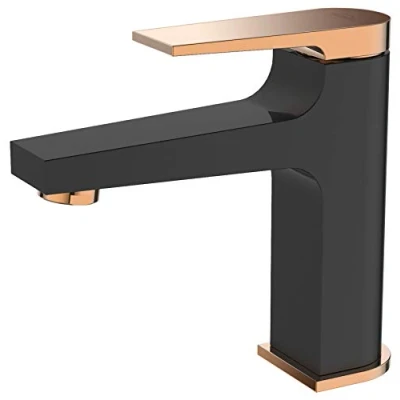Image de Noir Rose Gold Laiton Salle de Bains Bassin Robinet Mélangeur Prise Click Clack