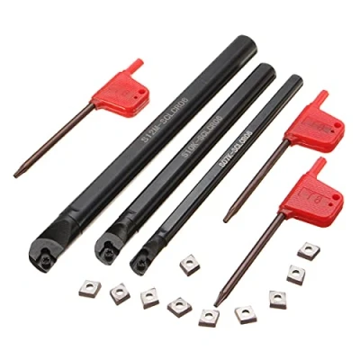 Image de Maizoon Support de Tour CNC Pour Outil Tournage Barre D&#039;alésage 3 Pièces S07K SCLCR06 S10K S12M + 10 Inserts CCMT0602+3Clés DZ09