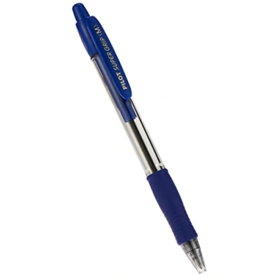 Image de Pilot Super grip Penna a sfera scatto ricaricabile con in gomma, Punta Media 1 mm, Blu