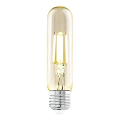 Image de Eglo Ampoule LED tube E27, lampe Edison à incandescence en forme de tige, éclairage vintage et rétro, 4 watts (correspond 26 watts), 270 lumens, blanc chaud, ambré, 2200 Kelvin, T32, Ø 3,2 cm