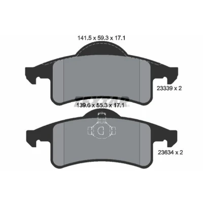 Image de TEXTAR 2333901 Jeu de plaquettes frein non préparé pour indicateur d&#039;usure JEEP: GRAND Cherokee 2, II