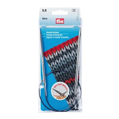 Image de Prym Aiguilles à tricoter circulaires MS 60 cm 5,00 mm Argenté, Laiton, 5