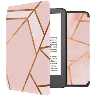 Image de Étui de liseuse portefeuille design Slim Hard Amazon Kindle (2022) 11th gen Pink Graphic iMOSHION®