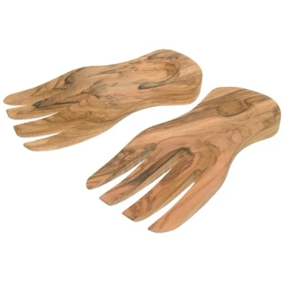 Image de Eddingtons mains à salade en bois d&#039;olivier, serveurs