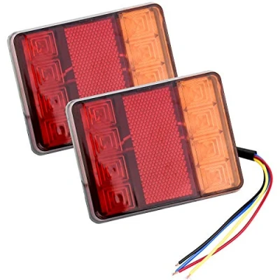Image de 2 Pcs 12 V LED Feux Arriere, Arrières Multifonctionnel pour Tracteur Camion Remorque