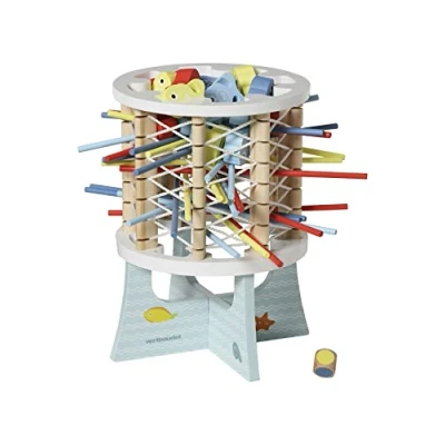 Image de VERTBAUDET Jeu d&#039;adresse poissons en bois multicolore TU