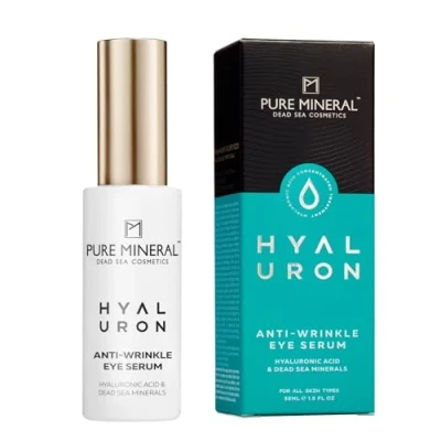 Image de Pure Mineral Sérum Contour des Yeux Anti Rides Hyaluron pour Tous Types de Peau Réduit et Cernes, Hydratation Intense Sans silicones, sulfates, parabènes 30ml