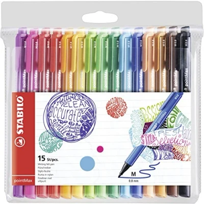 Image de Stylo feutre STABILO pointMax Pochette x 15 stylos feutres pointe moyenne Coloris assortis
