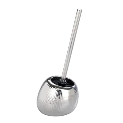 Image de WENKO Porte brosse WC Céramique Polaris Nodi chrome, noir, remplaçable, 19x34,6x14,6 cm