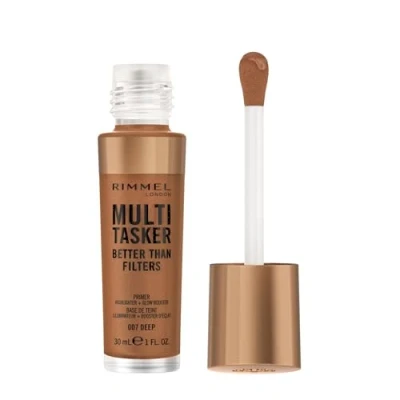 Image de Rimmel Multi Tasker Better Than Filters Base de Teint, Booster d’Éclat et Highlighter 007 Deep, 30 ml