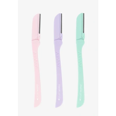Image de Brushworks Precision Lot de 3 rasoirs à sourcils Pastel
