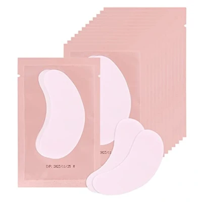 Image de Lunamoon 50 Paire Patchs Pour Extensions de Cils Gel Patch Non Pelucheux Yeux Pad Under Eye Pads for Eyelash Lash Lift (PINK)