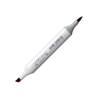 Image de COPIC Sketch R89, Dark Red, Twin Marker avec une pointe de largeur moyenne et « brush ».