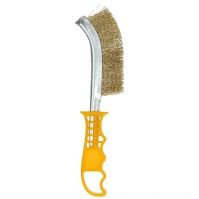 Image de Brosse main plastique manche jaune laiton 260x40 Norton