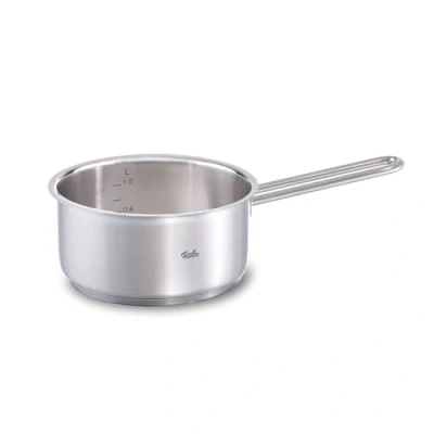 Image de Fissler Viseo Casserole à Queue en Acier Inoxydable (Ø 16 cm, 1,4 l), Sans Couvercle, avec Échelle Graduée Intérieure Compatible Induction