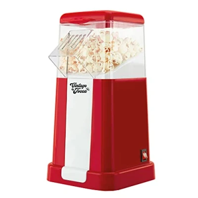 Image de JOCCA Machine à Popcorn en 3 Minutes 1200W Maker Électrique Vintage Sans Huile ni Beurre Comprend un Gobelet Doseur Puissance de