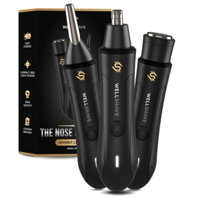 Image de Tondeuse à Poils de Nez Wellshave Rechargeable pour Hommes et d&#039;Oreilles Précision Sourcils Indésirables