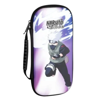 Image de Konix Naruto Shippuden Housse de Protection et Transport pour Nintendo Switch, Switch Lite OLED Rangement 8 Jeux Motif Kakashi Chidori