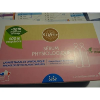 Image de Gifrer Sérum Physiologique lavage nasal et ophtalmique NOUVEAU Pack de 4 Boites 24 x 10 ml
