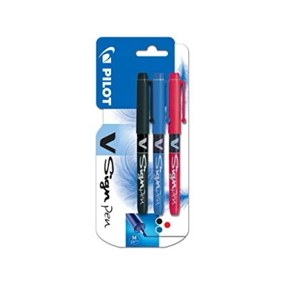 Image de Pilot Blister 3 V Sign Pen Feutre d&#039;écriture Noir/Bleu/Rouge Pointe moyenne