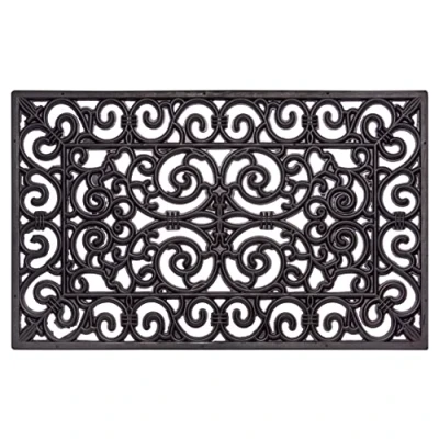 Image de Hanse Home Paillasson en Caoutchouc pour l&#039;intérieur et l&#039;extérieur 45 x 75 cm Tapis d&#039;extérieur Ornements Aspect Fonte Résistant aux intempéries Antidérapant
