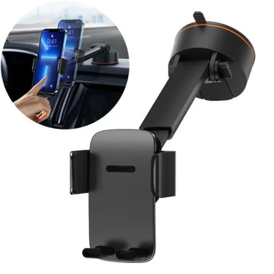 Image de Support de tableau bord et pare brise pour téléphone Baseus (SUYK020001) Noir