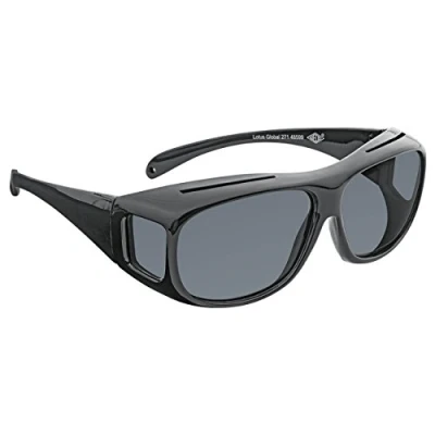 Image de Wedo 27148599 lunettes de soleil à enfiler pour automobilistes et porteurs lunettes, verres polarisants selon la norme ISO, protection UV 100%, housse incluse, noir