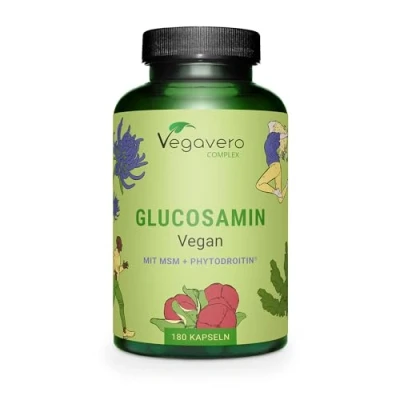 Image de Glucosamine Chondroïtine Complex Vegavero® 100% VEGAN Avec MSM, Vitamine C, Harpagophytum et Zinc Pour les ARTICULATIONS* Sans Additifs 180 Gélules