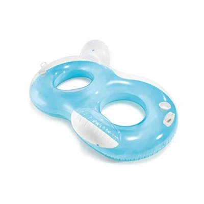 Image de Bouée Fauteuil Gonflable Double INTEX Turquoise 2 dossiers porte verres