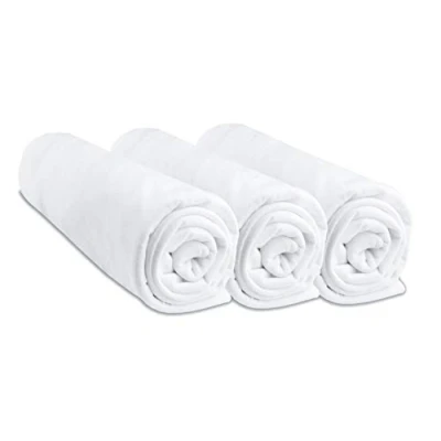 Image de Lot de 3 Draps Housse 70x160 cm Lit Bébé Enfant 70 x 160 100% Coton Blanc Extensible &amp; Respirant Sommeil sain Marque Easy Dort Certifié Label Oeko Tex Qualité Fabriqué en Europe