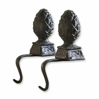 Image de Loberon Lot de 2 Pommes pin en Fer Lucielle Fonte H/L/P env. 22/5 / 15 cm Marron Vieilli