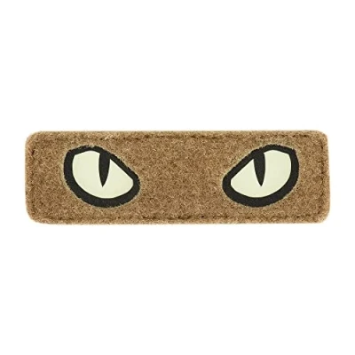 Image de M Tac Patchs de morale tactique œil chat avec attaches à crochets (Coyote/GID)