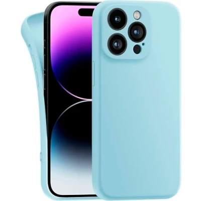Image de MyGadget Coque Compatible avec Apple iPhone 14 Pro Max Case TPU Souple &amp; Soft Cover Protection Extra Fine Légère Étui Coloré Anti Choc et Rayures Bleu Clair