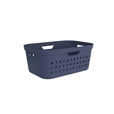 Image de Rotho Jona Panier à linge 39 l, en plastique (polypropylène recyclé), bleu, l (56,6 x 38,5 23,3 cm