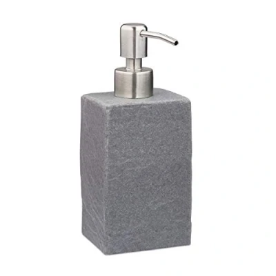 Image de relaxdays Porte Savon Liquide, 200 ML, Rechargeable, Salle de Bain, Distributeur shampoing, Pompe en INOX, Gris, 1 élément