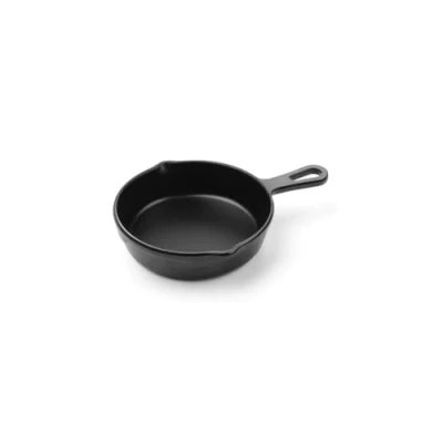 Image de HENDI Mini récipient pour présenter et servir la nourriture, en forme de casserole, sauteuse, plateau service, ne convient pas aux fours à micro ondes, 162x121x(H)30mm, mélamine, noir