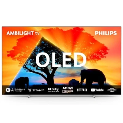 Image de Philips Ambilight 65OLED759 Smart TV OLED 4K Écran 65 Pouces, Plate Forme P5 AI Perfect Picture Ultra HD, Titan OS, Dolby Vision et Son Atmos, Fonctionne avec Alexa Google Assistant