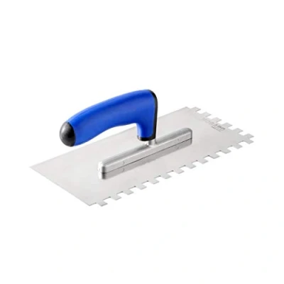 Image de HOGARD Truelle Crantée Inox 10x10 mm Carrée Dentée Professionnelle Fabriquée en UE